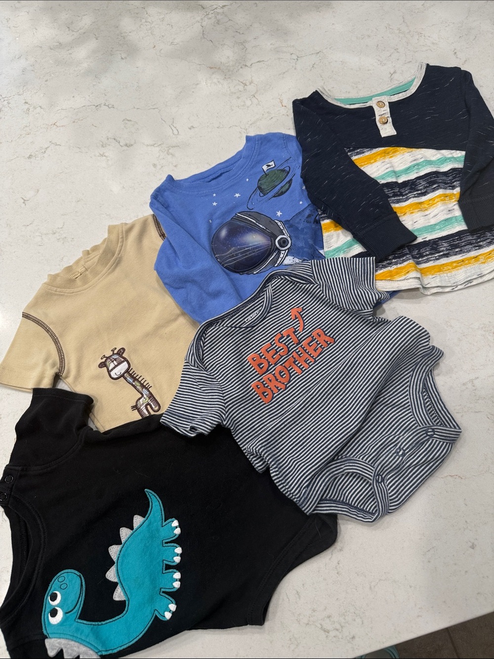 Assorted Boys' Short & Long Sleeve Tops - Blue, Black, Tan, Gray